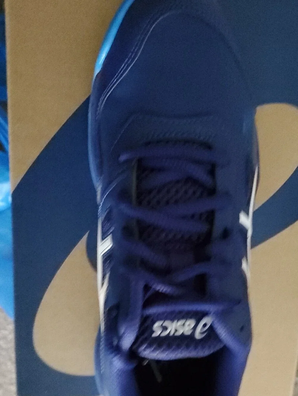 ASICS Kids' Navy & Bright Blue Athletic Sneakers.